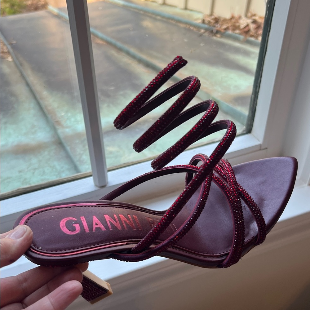 Gianni Bini Burgundy Strappy Heels - Picture 3 of 7